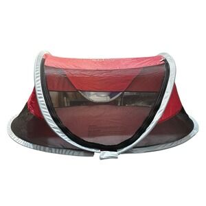 KidCo PeaPod Foldable Mesh Toddler Travel Bed Tent with Storage Bag Cranberry